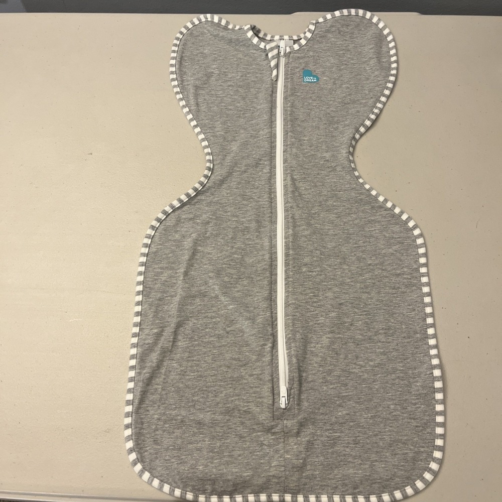 Love to dream Gray and White Stripe Baby Swaddle Sleep Sack